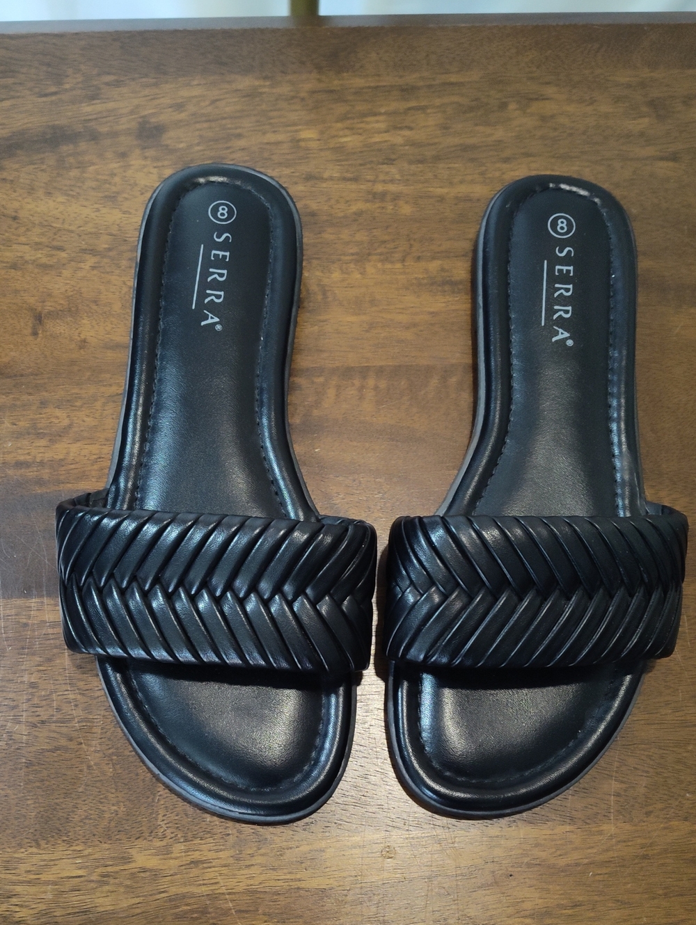NWOT Serra Black Braided Slide Sandals